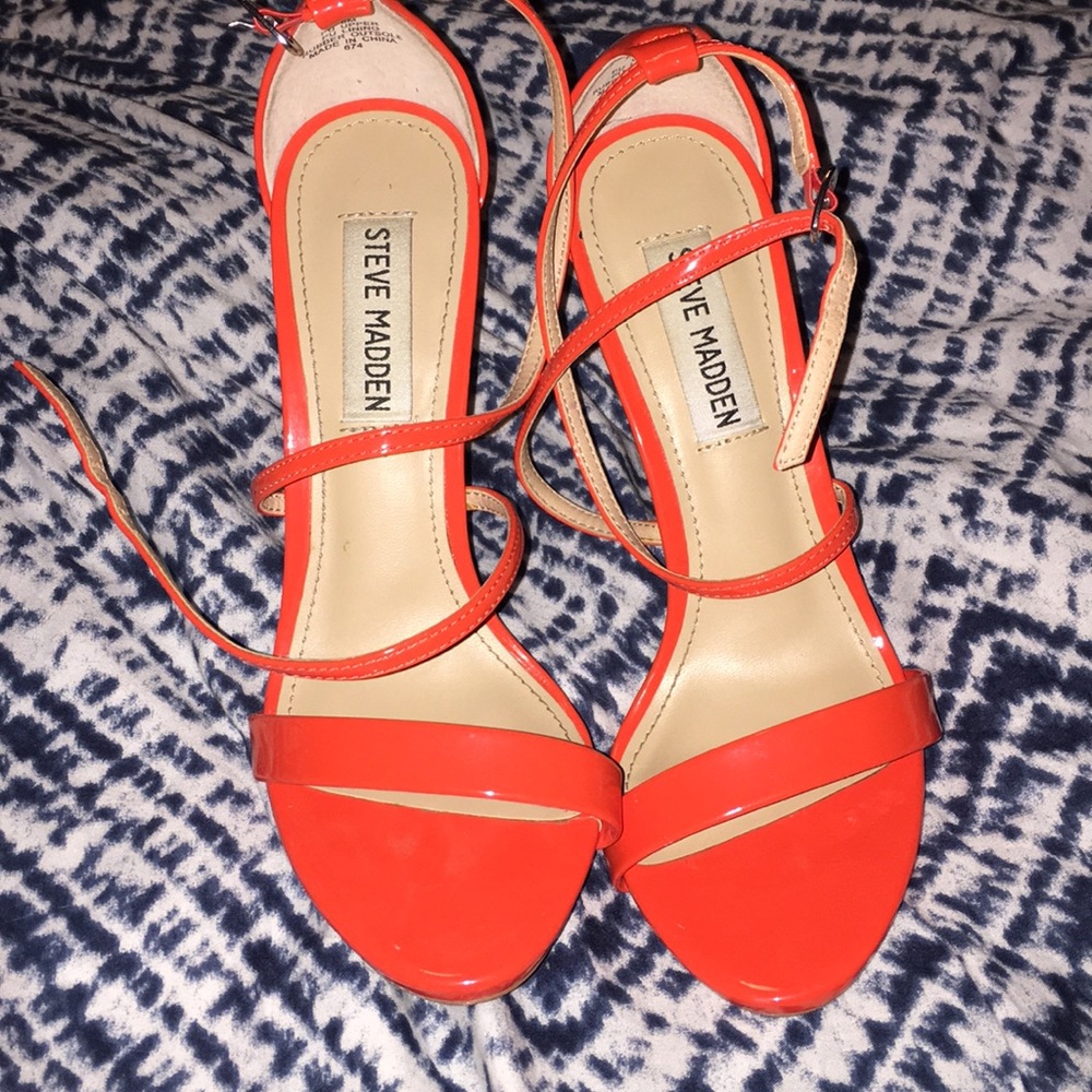 Neon orange heels
